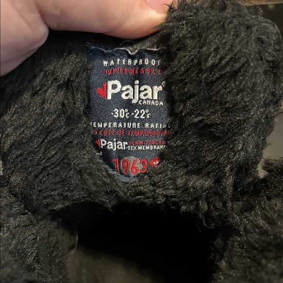 PAJAR LEATHER WATERPROOF FAUX FUR TRIM SNEAKER BOOTS SIZE 10-10.5 BLACK - Picture 7 of 16